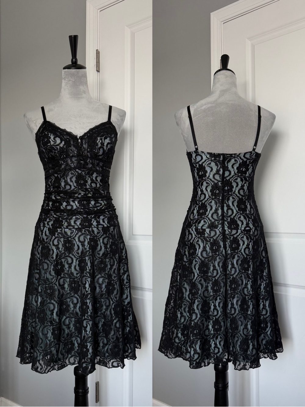 Y2K Trixxi Gothic Black Lace Slip Dress